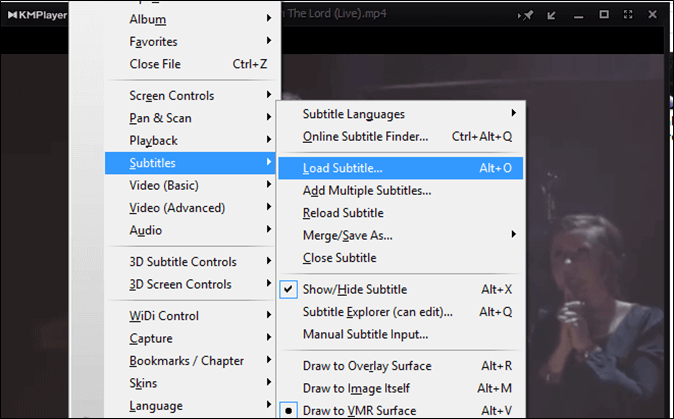 open srt files in kmplayer