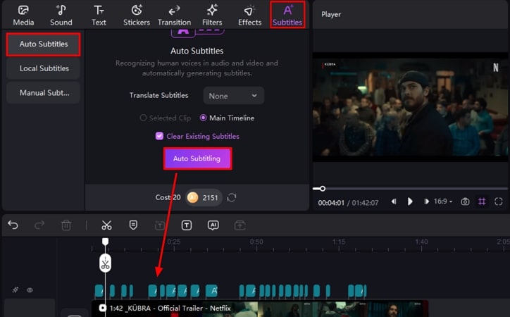 perform auto subtitle process