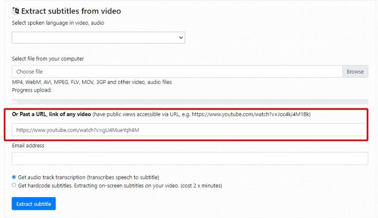 Extractor de subtítulos de YouTube - subtitlevideo