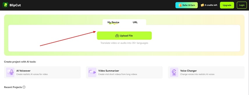 add file on blipcut for translation