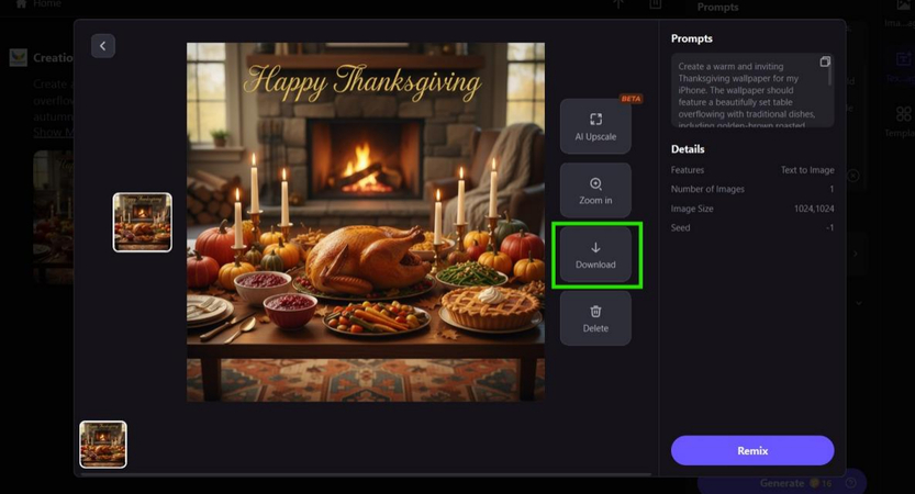 this is a thanksgiving wallpaper created using hitpaw fotorpea