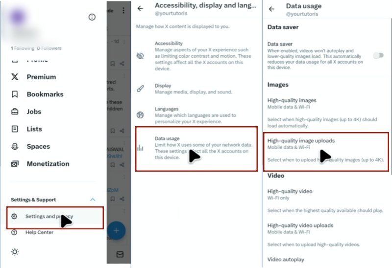 the easiest way to upload 4k images on x