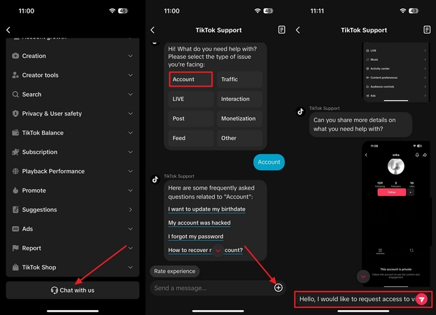 support see private tiktok without following
