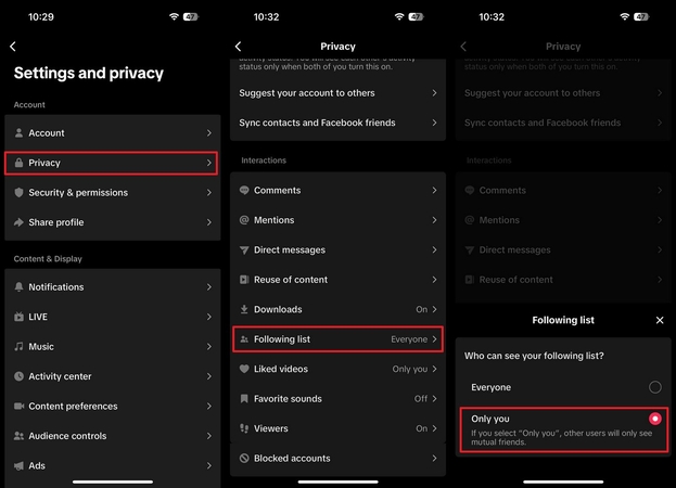 how to make followers private on tiktok
