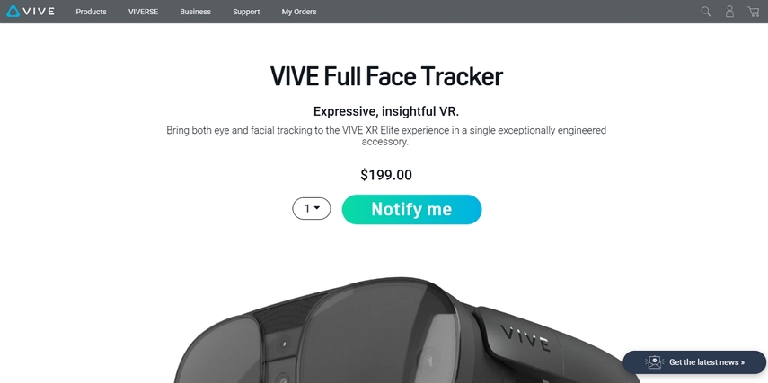 facing tracking software vive