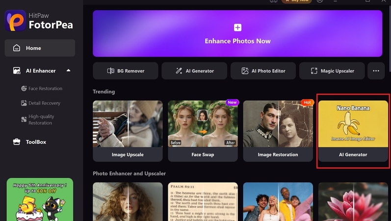 access fotorpea to select ai generator