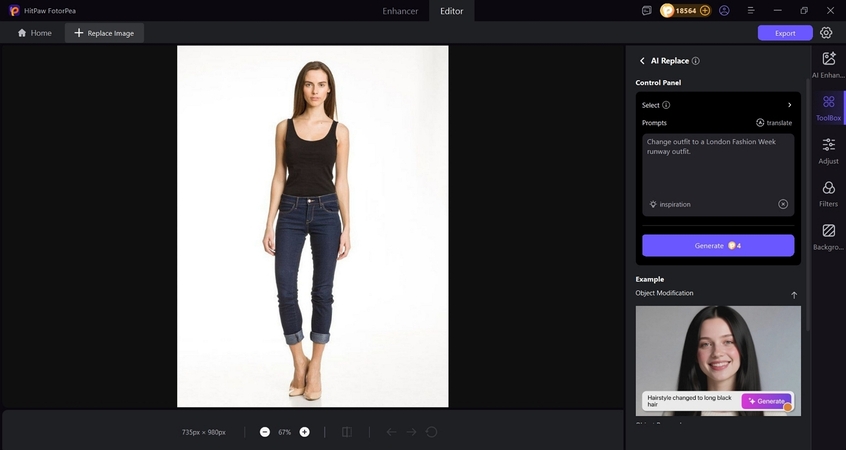 select ai replace after importing picture