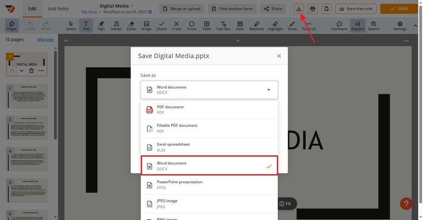 put pdf into word through conversion