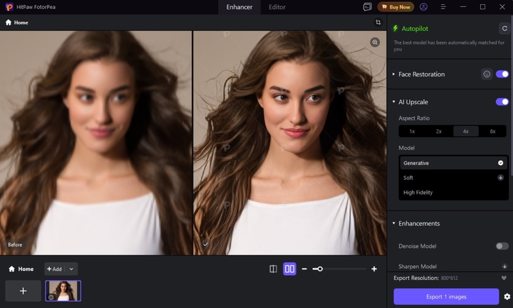 حفظ الصورة المحسّنة من FotorPea