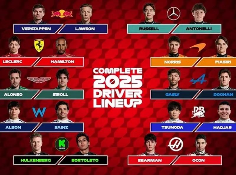 new driver line ups 2025