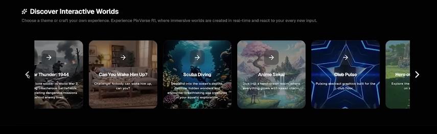 choose a theme to get started with pixverse R1