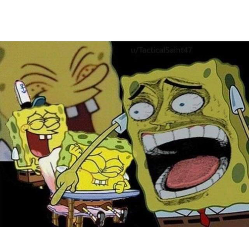 spongebob laughing meme