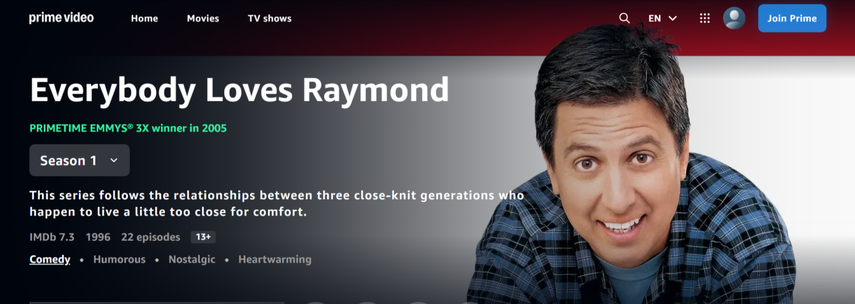 Watch Everybody Loves Raymond Amazon Prime