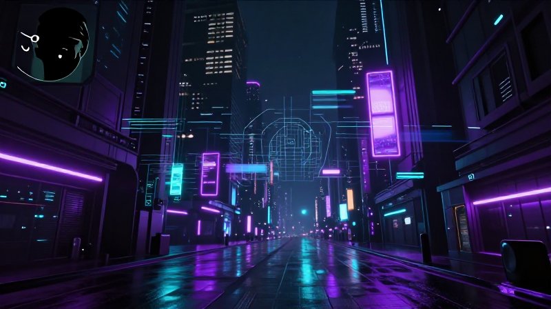 بانر تويتر بنمط نيون سايبربانك