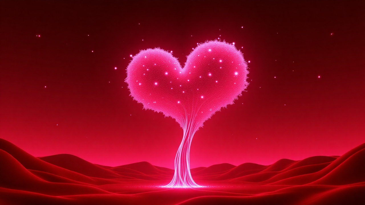 futuristic 3d heart wallpaper 4k background