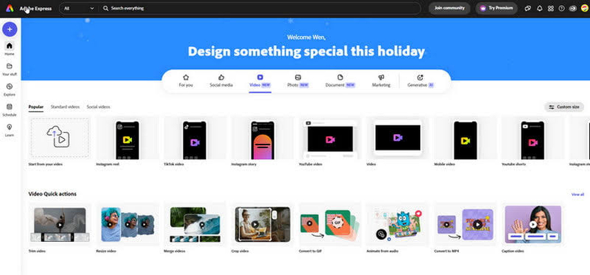 Adobe Express Valentine GIF maker