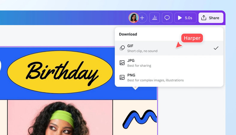 Canva Valentine GIF creator