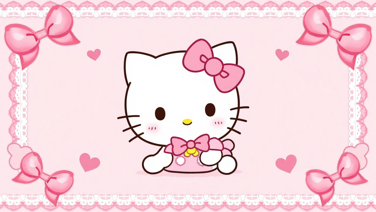 coquette aesthetic pastel hello kitty valentines wallpaper