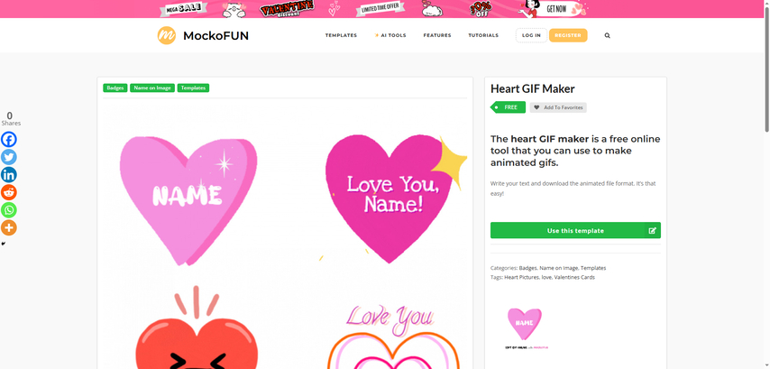 MockoFUN Valentine GIF creator