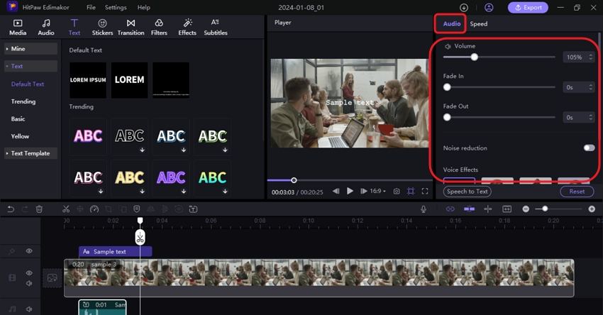 hitpaw edimakor text to speech guide step 3a