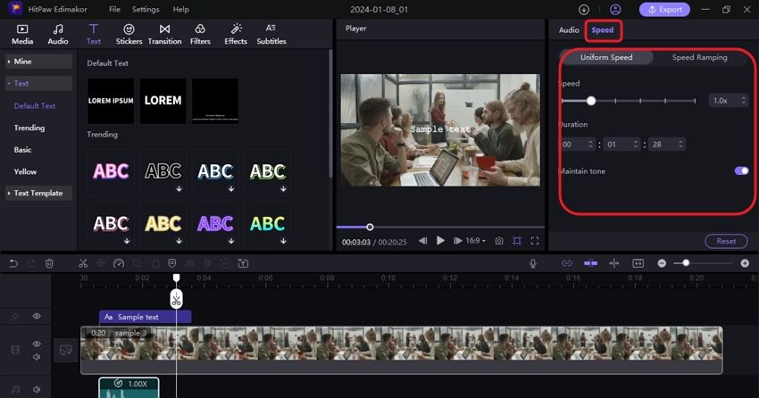hitpaw edimakor text to speech guide step 3b