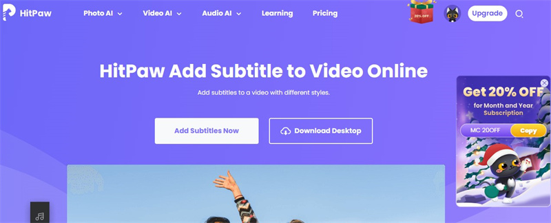 add subtitles to video online & free