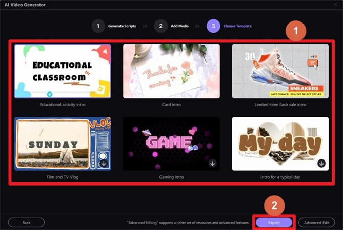 exporting the screenplay created