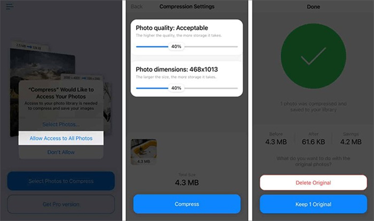 comprimir imagens pelo iphone