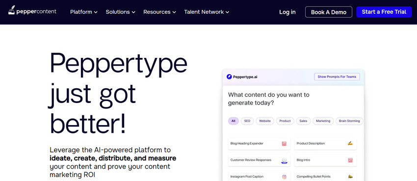 Peppertype ai 소셜미디어 포스트 생성 프로그램
