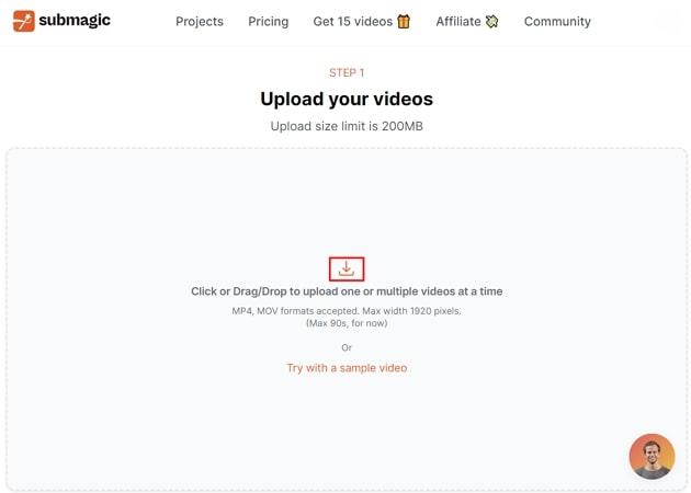 upload video content on submagic