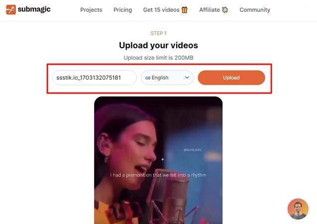 set language and upload