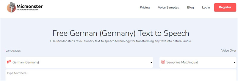 free text to speech german