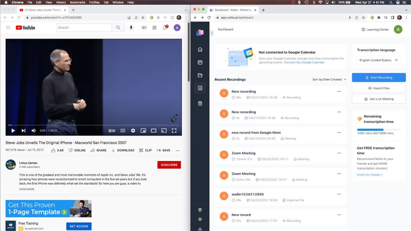 transcrire une vidéo YouTube