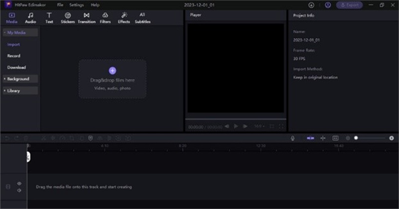 hitpaw edimakor add subtitles step 1