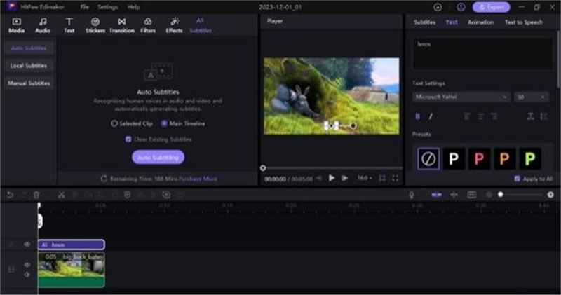 hitpaw edimakor add subtitles step 3