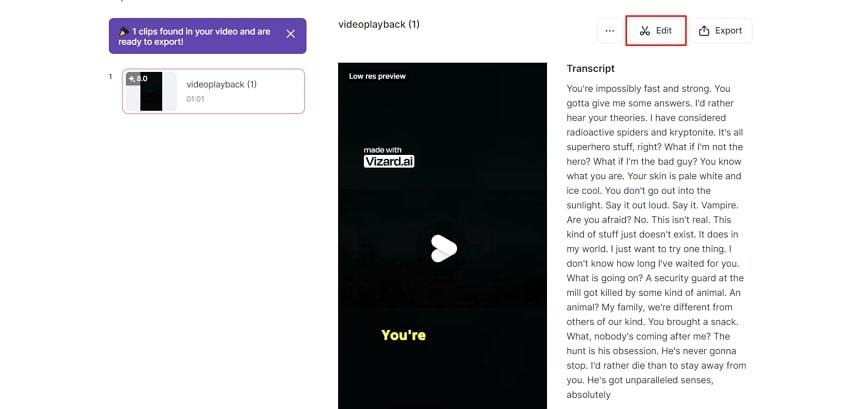 추가 편집 작업 진행