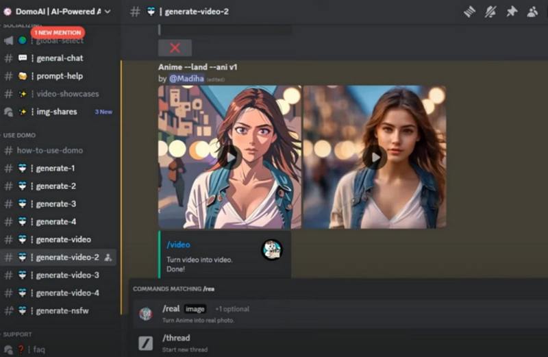 domoai video to anime