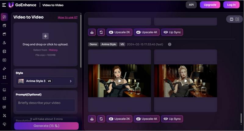 goenhance video to anime