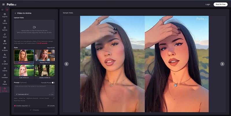polloai video to anime