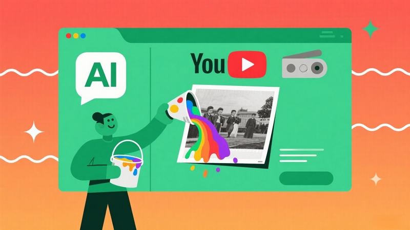 colorização por IA de filmagens históricas para YouTube