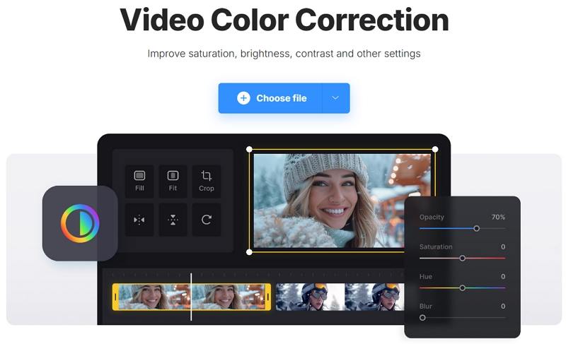 clideo video color correction
