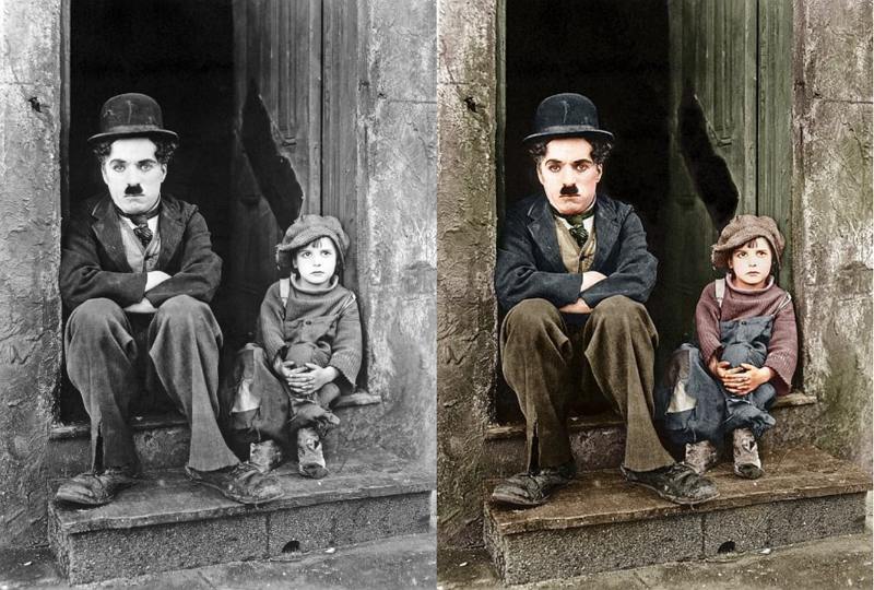 colorize charlie chaplin the kid