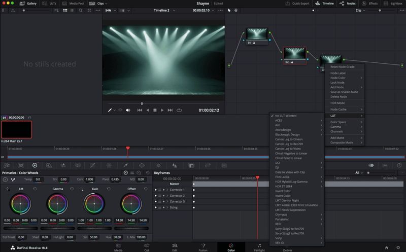 davinci resolve interface with nodes