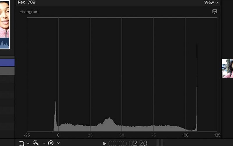 최종 컷 프로 히스토그램