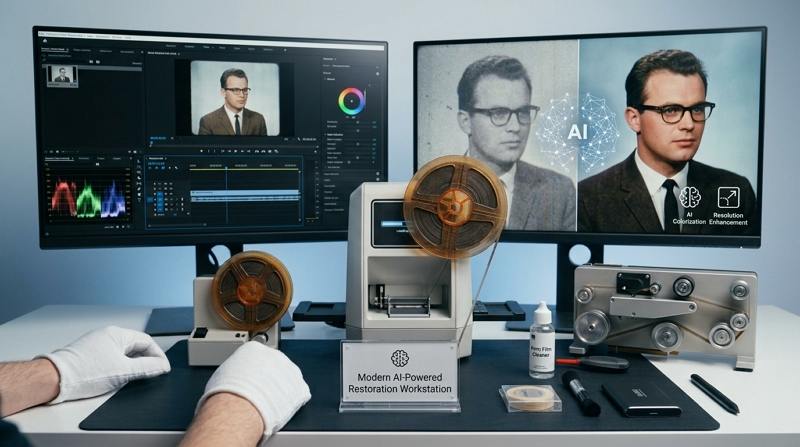 modern ai video restoration and colorization