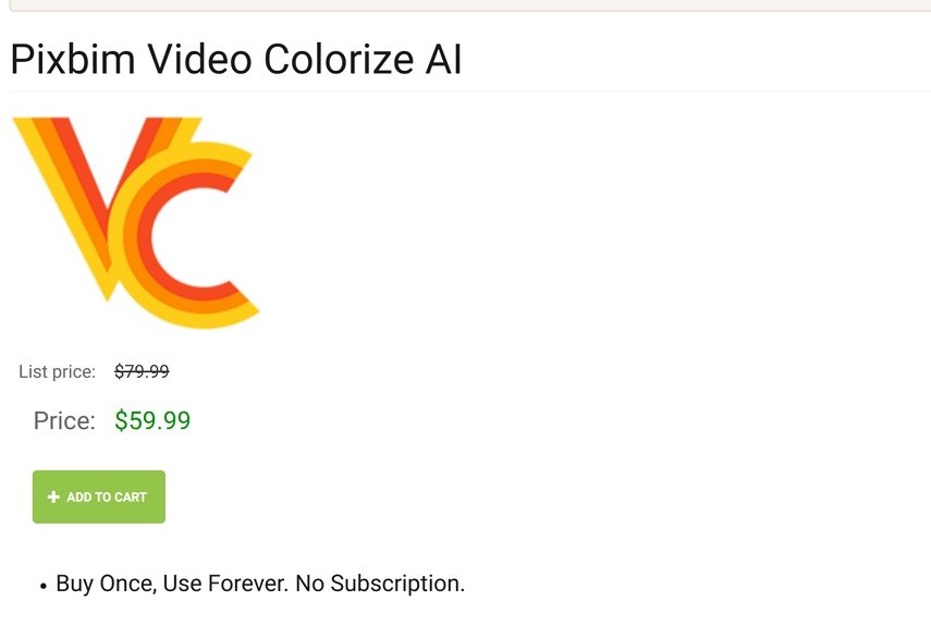 pixbim video colorize ai pricing