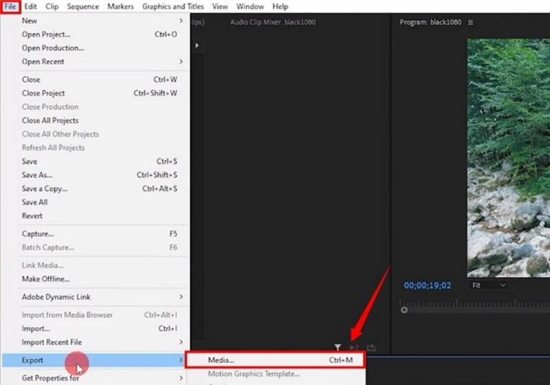 premiere exportieren Sie die datei