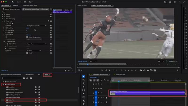 remove flicker from video in premiere pro