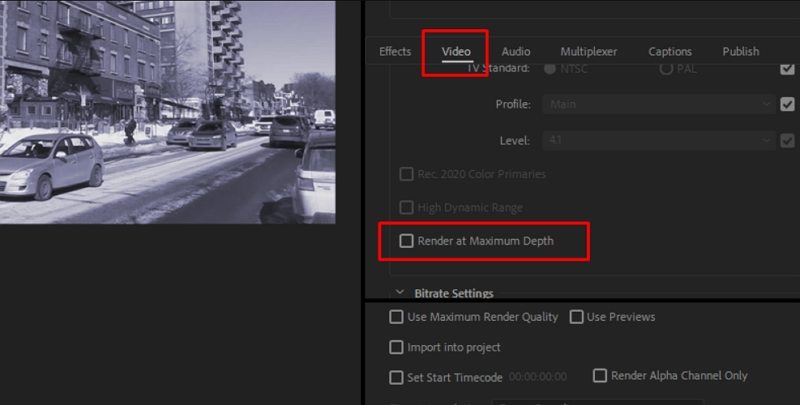 render at maximum depth