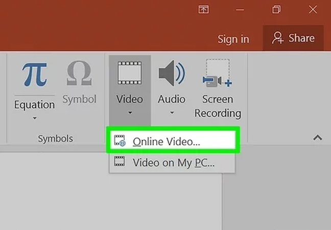 choose online video option